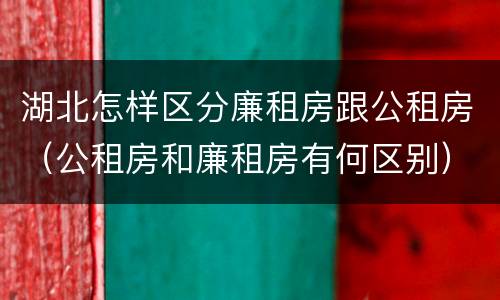 湖北怎样区分廉租房跟公租房（公租房和廉租房有何区别）