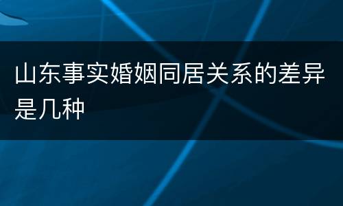 山东事实婚姻同居关系的差异是几种