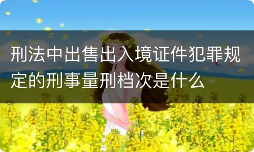 刑法中出售出入境证件犯罪规定的刑事量刑档次是什么