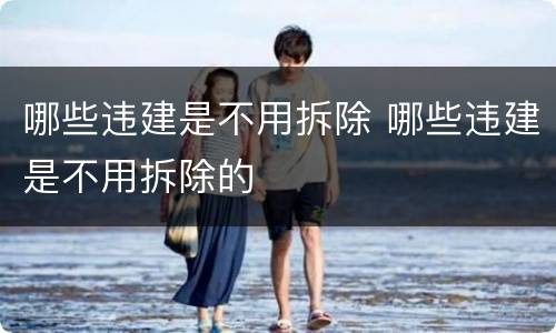 哪些违建是不用拆除 哪些违建是不用拆除的