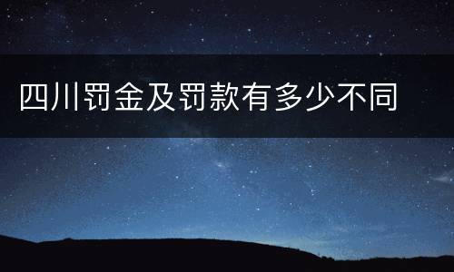 四川罚金及罚款有多少不同