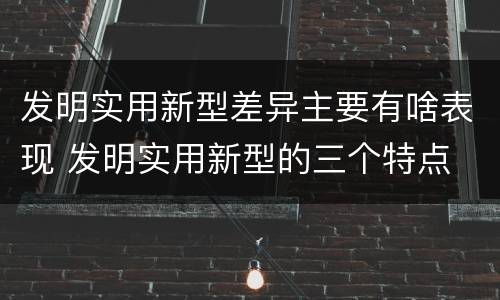 发明实用新型差异主要有啥表现 发明实用新型的三个特点