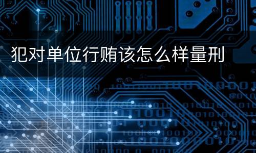 犯对单位行贿该怎么样量刑