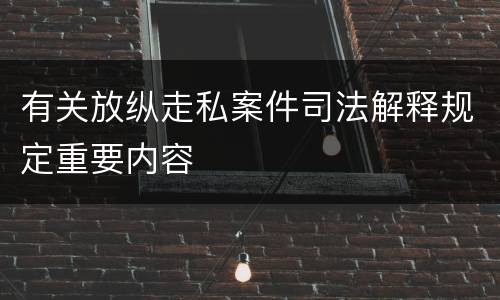 有关放纵走私案件司法解释规定重要内容