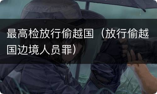 最高检放行偷越国（放行偷越国边境人员罪）