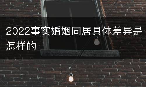 2022事实婚姻同居具体差异是怎样的