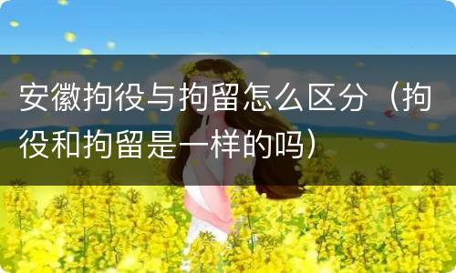 安徽拘役与拘留怎么区分（拘役和拘留是一样的吗）