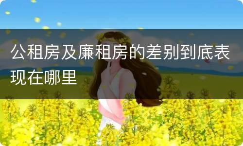 公租房及廉租房的差别到底表现在哪里