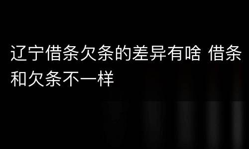 辽宁借条欠条的差异有啥 借条和欠条不一样