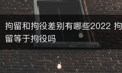 拘留和拘役差别有哪些2022 拘留等于拘役吗