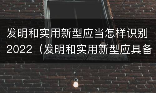 发明和实用新型应当怎样识别2022（发明和实用新型应具备的条件）