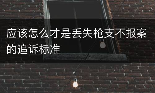 应该怎么才是丢失枪支不报案的追诉标准