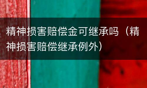 精神损害赔偿金可继承吗（精神损害赔偿继承例外）