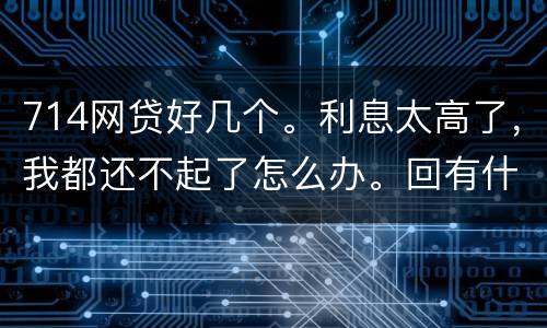 714网贷好几个。利息太高了，我都还不起了怎么办。回有什么后果