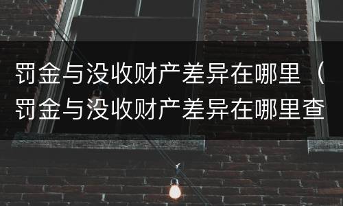 罚金与没收财产差异在哪里（罚金与没收财产差异在哪里查询）