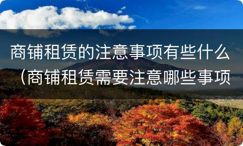 商铺租赁的注意事项有些什么（商铺租赁需要注意哪些事项）
