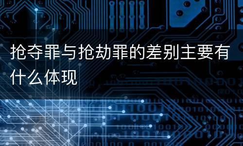 抢夺罪与抢劫罪的差别主要有什么体现