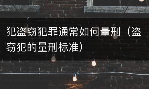 犯盗窃犯罪通常如何量刑（盗窃犯的量刑标准）