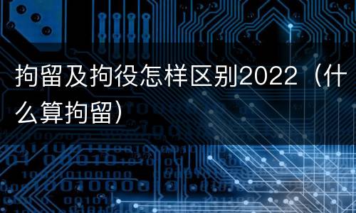 拘留及拘役怎样区别2022（什么算拘留）
