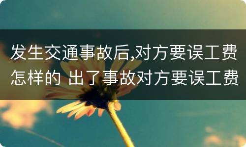 发生交通事故后,对方要误工费怎样的 出了事故对方要误工费