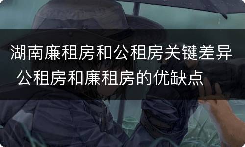 湖南廉租房和公租房关键差异 公租房和廉租房的优缺点