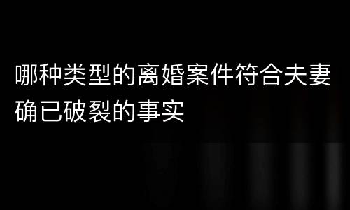 哪种类型的离婚案件符合夫妻确已破裂的事实