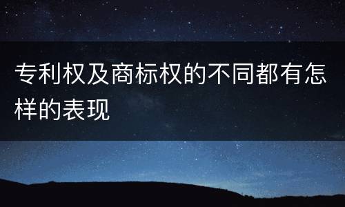 专利权及商标权的不同都有怎样的表现