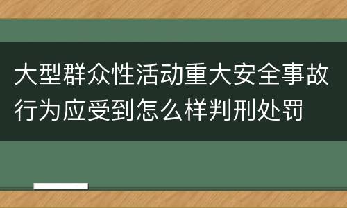 大型群众性活动重大安全事故行为应受到怎么样判刑处罚