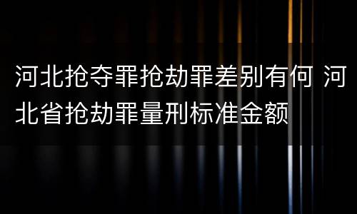 河北抢夺罪抢劫罪差别有何 河北省抢劫罪量刑标准金额