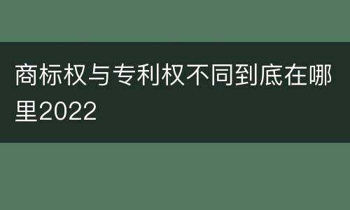 商标权与专利权不同到底在哪里2022