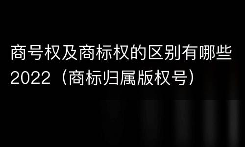 商号权及商标权的区别有哪些2022（商标归属版权号）