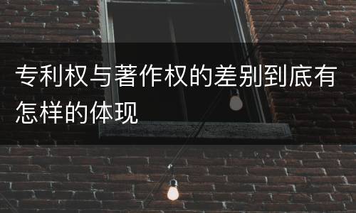 专利权与著作权的差别到底有怎样的体现