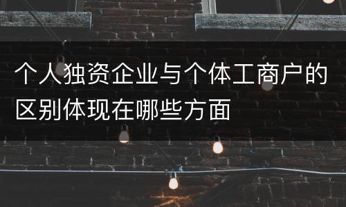 个人独资企业与个体工商户的区别体现在哪些方面