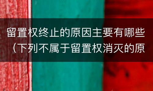 留置权终止的原因主要有哪些（下列不属于留置权消灭的原因是什么）