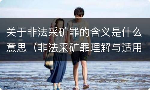 关于非法采矿罪的含义是什么意思（非法采矿罪理解与适用）
