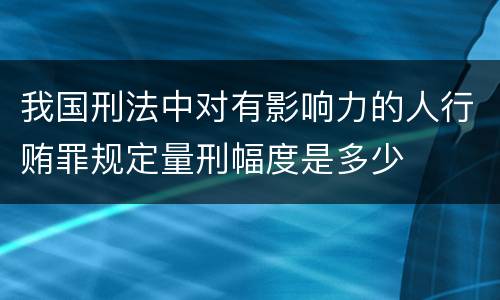 我国刑法中对有影响力的人行贿罪规定量刑幅度是多少