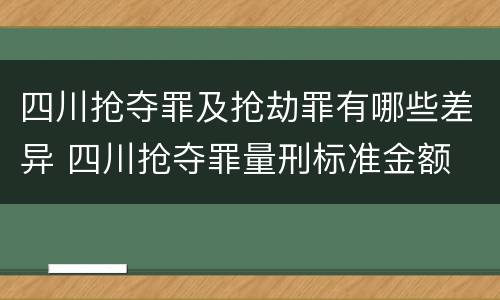 四川抢夺罪及抢劫罪有哪些差异 四川抢夺罪量刑标准金额