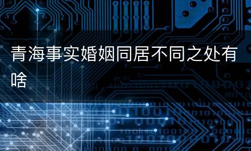 青海事实婚姻同居不同之处有啥