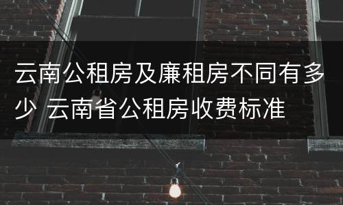 云南公租房及廉租房不同有多少 云南省公租房收费标准