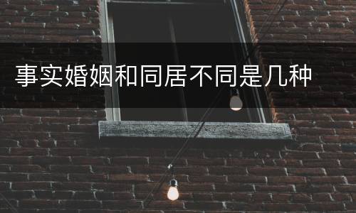 事实婚姻和同居不同是几种