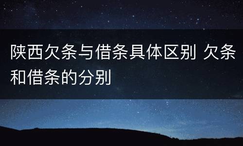 陕西欠条与借条具体区别 欠条和借条的分别