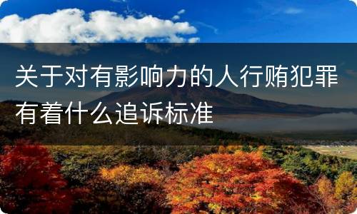 关于对有影响力的人行贿犯罪有着什么追诉标准