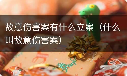 故意伤害案有什么立案（什么叫故意伤害案）