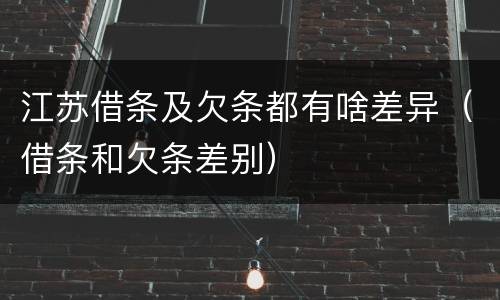 江苏借条及欠条都有啥差异（借条和欠条差别）