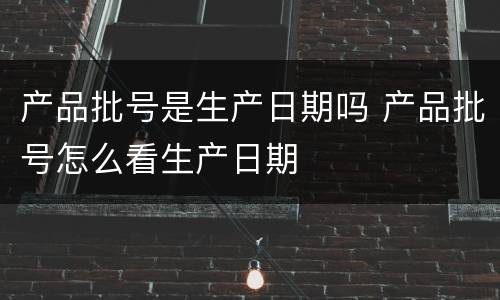 产品批号是生产日期吗 产品批号怎么看生产日期