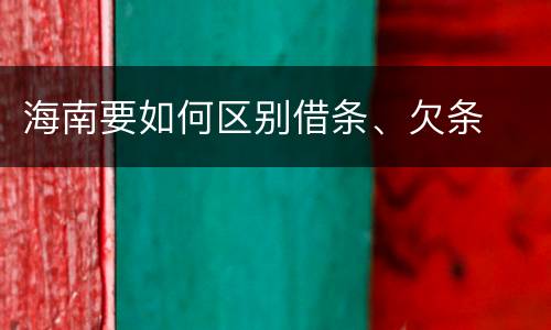 海南要如何区别借条、欠条