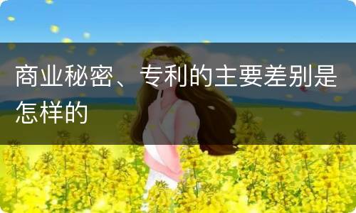 商业秘密、专利的主要差别是怎样的