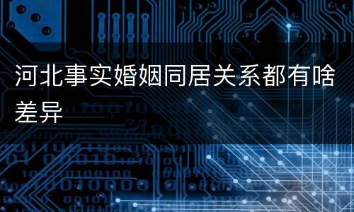 河北事实婚姻同居关系都有啥差异