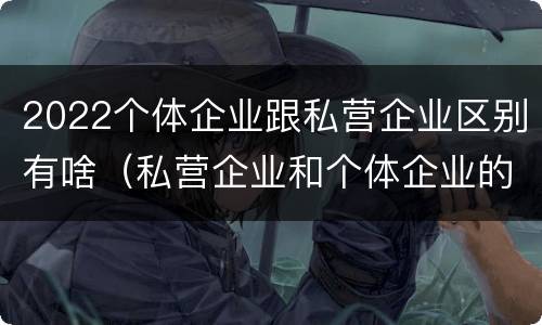 2022个体企业跟私营企业区别有啥（私营企业和个体企业的区别）