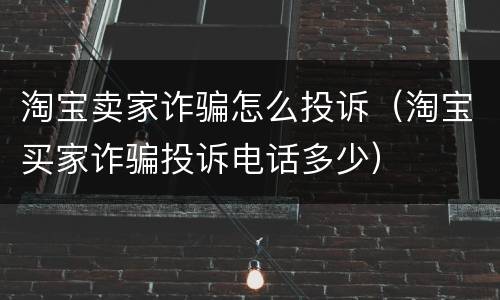 淘宝卖家诈骗怎么投诉（淘宝买家诈骗投诉电话多少）